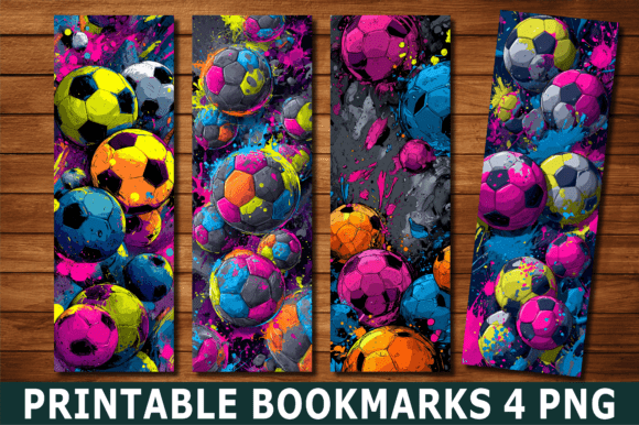 Abstract Neon Paint Soccer Bookmark: Graphics & Crafts Test