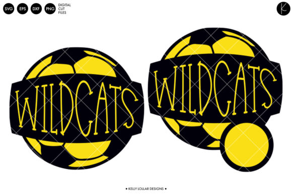 Black Gold Wildcats Soccer Frame Graphics for Crafts and Branding