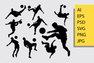 Male Soccer Sport Silhouette Graphics for Brand Illustrations
