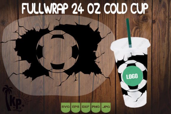 Soccer Starbucks Cold Cup Graphics for Branding and Print Templates
